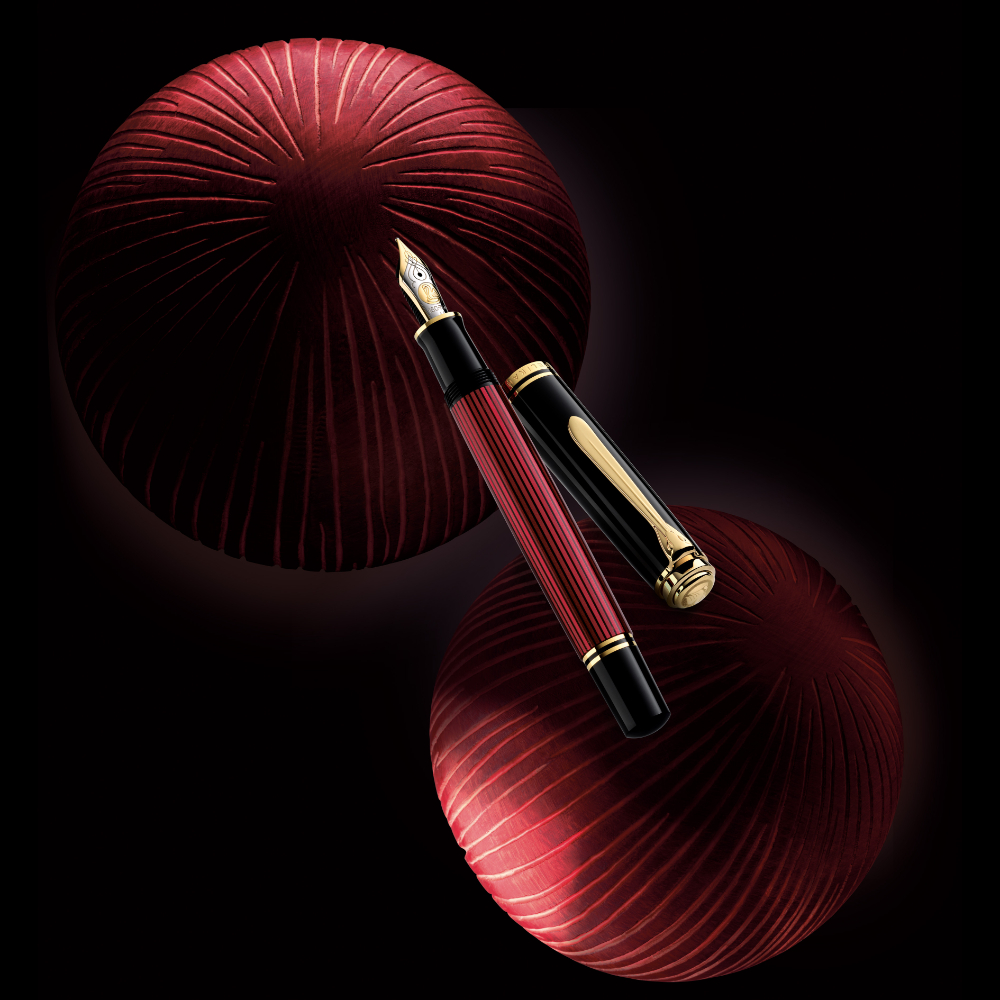 Pelikan Souverän M800 Black-Red Fountain Pen - Vulpen